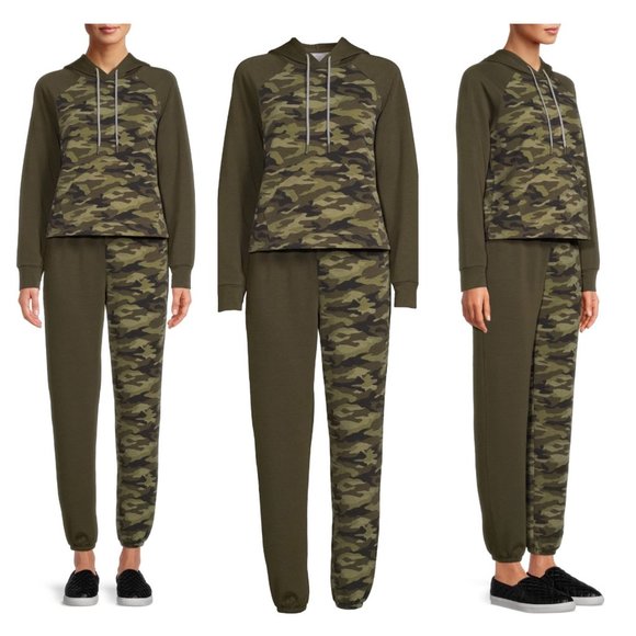 NWT No Boundaries Camo Print Hoodie and Joggers, 2-Piece Active Set SZ Small - Picture 1 of 6